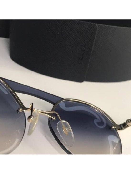 ? - New Auth Prada PR 65TS (ZVN0D0) Gold and Silver Women\'s Sunglasses main image 2